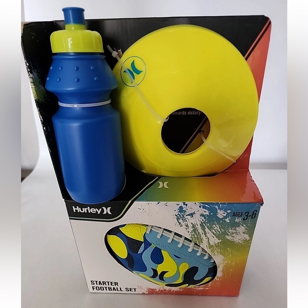 Hurley Starter Football🏈Set Ages 3-6 Blue & Yellow New In Box!!!!!!!